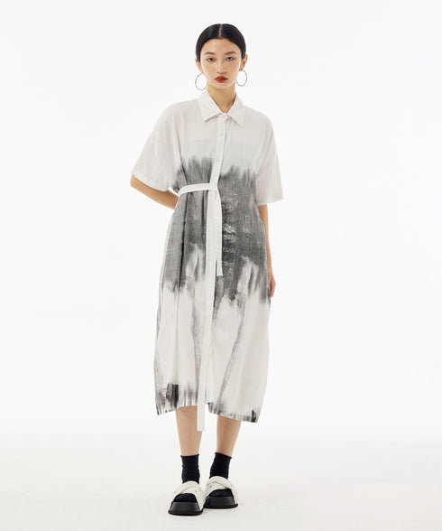 Blurred Print Dress